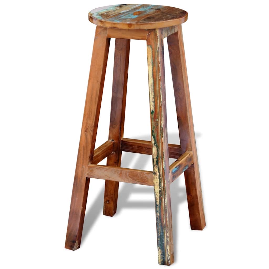 241647 vidaXL Bar Stool Solid Reclaimed Wood - Brown - 30 x 75 x 30 cm