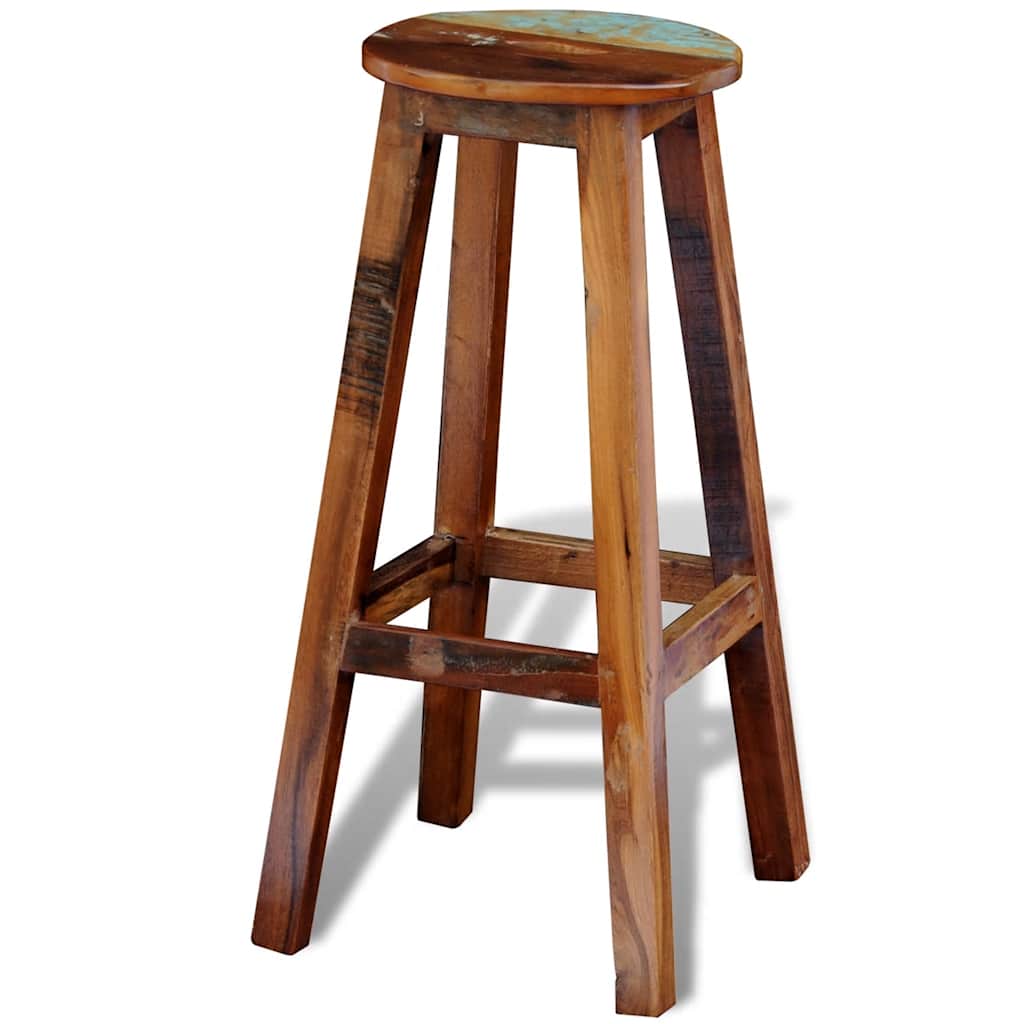 241647 vidaXL Bar Stool Solid Reclaimed Wood - Brown - 30 x 75 x 30 cm