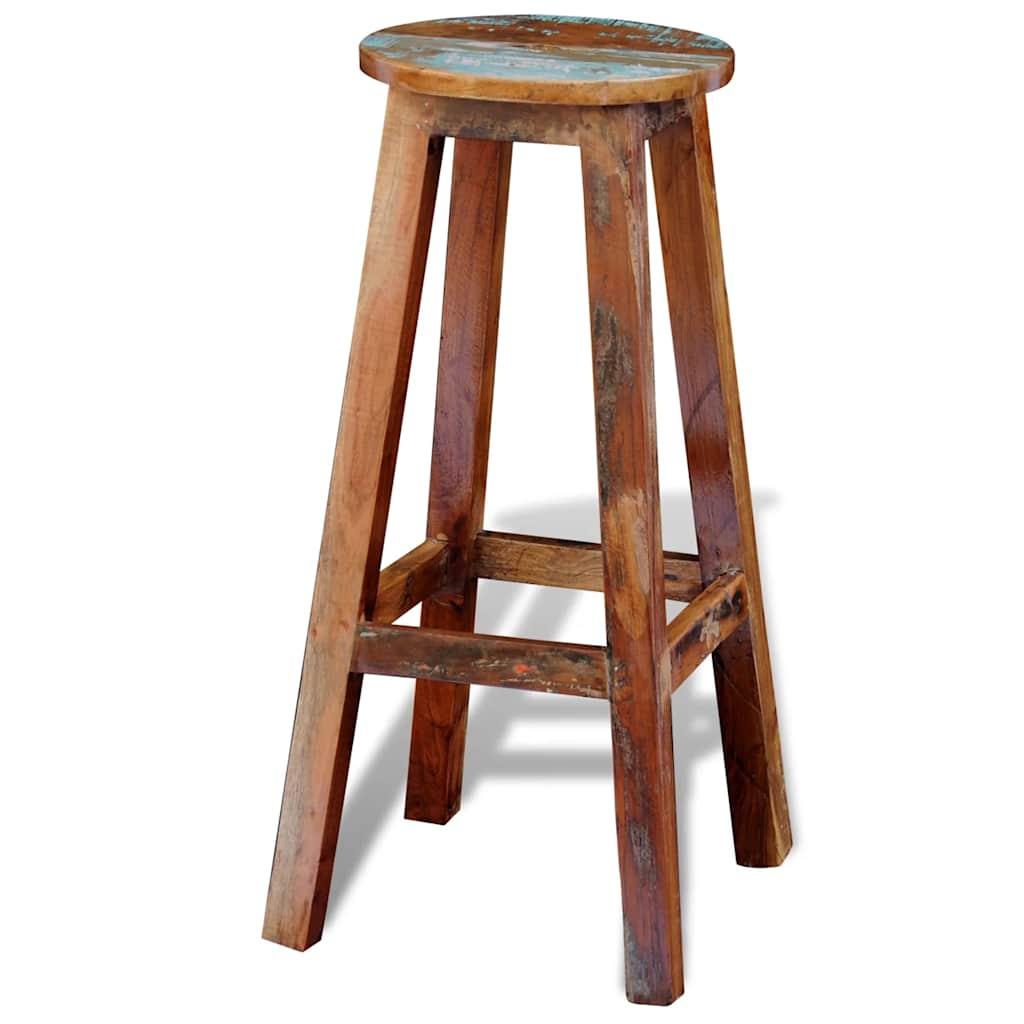 241647 vidaXL Bar Stool Solid Reclaimed Wood - Brown - 30 x 75 x 30 cm