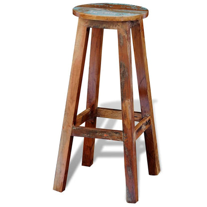 241647 vidaXL Bar Stool Solid Reclaimed Wood - Brown - 30 x 75 x 30 cm