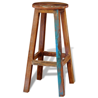 241647 vidaXL Bar Stool Solid Reclaimed Wood - Brown - 30 x 75 x 30 cm