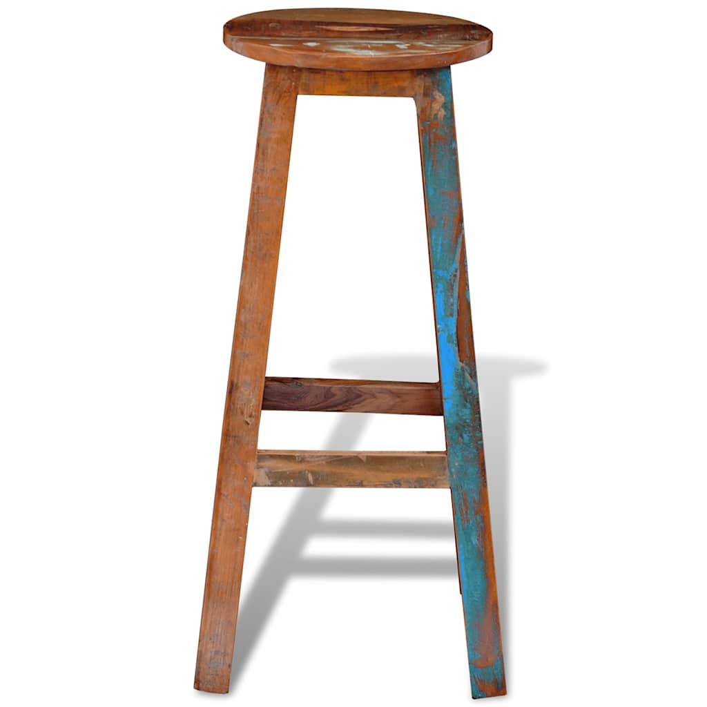 241647 vidaXL Bar Stool Solid Reclaimed Wood - Brown - 30 x 75 x 30 cm