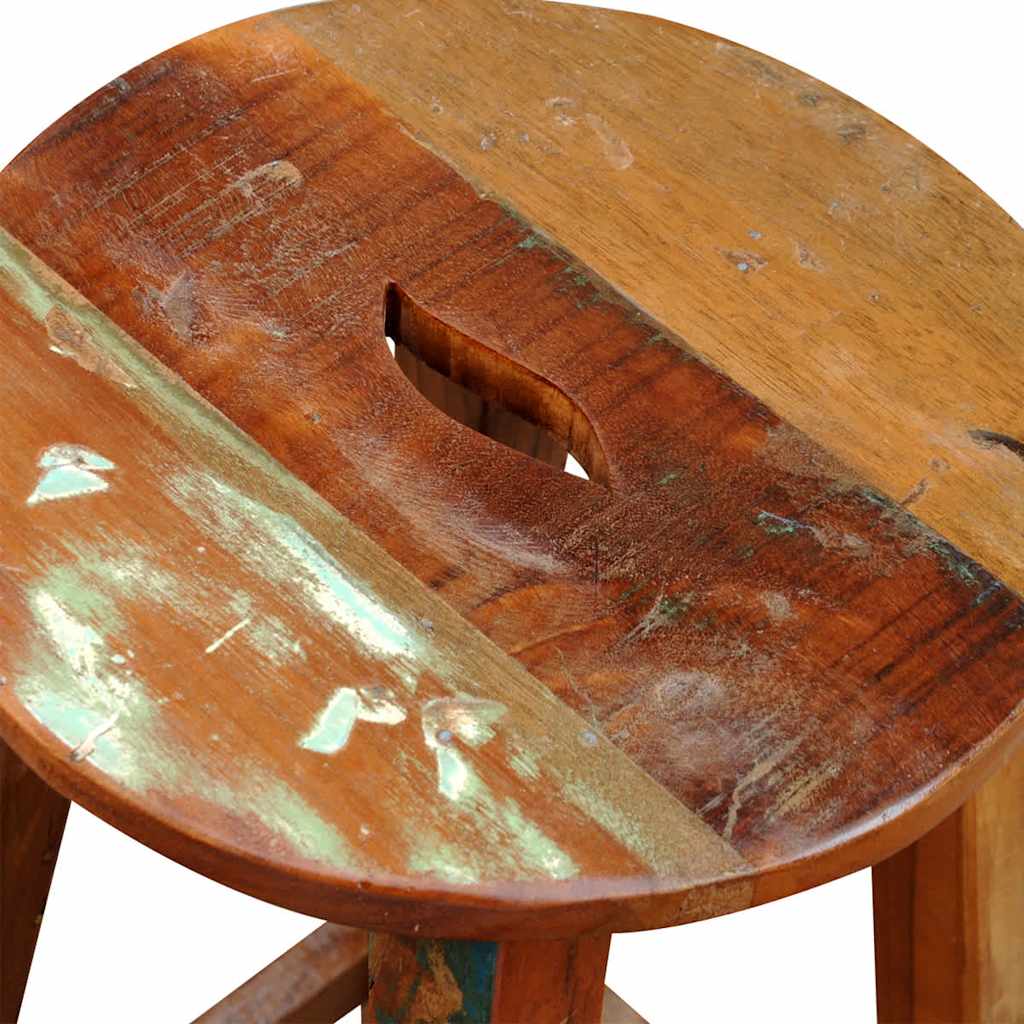 241647 vidaXL Bar Stool Solid Reclaimed Wood - Brown - 30 x 75 x 30 cm