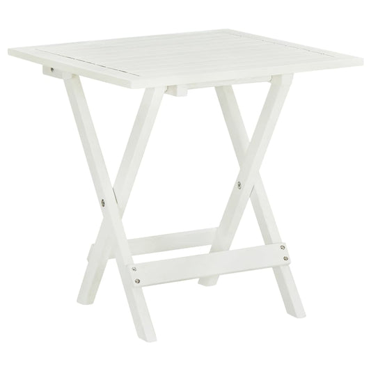 vidaXL Bistro Table White 46x46x47 cm Solid Acacia Wood - Brown
