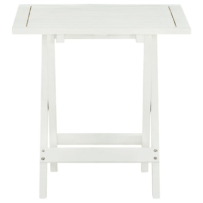 vidaXL Bistro Table White 46x46x47 cm Solid Acacia Wood - Brown