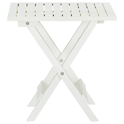 vidaXL Bistro Table White 46x46x47 cm Solid Acacia Wood - Brown