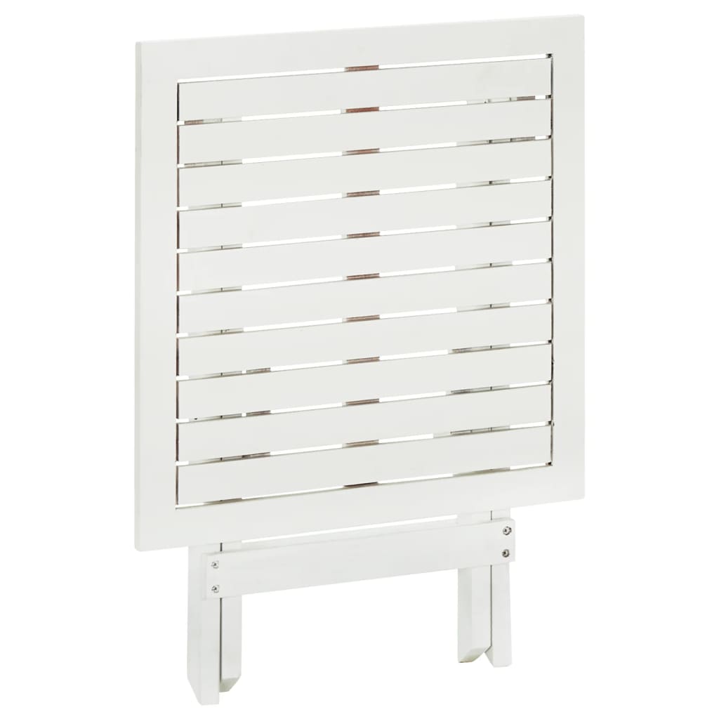 vidaXL Bistro Table White 46x46x47 cm Solid Acacia Wood - Brown