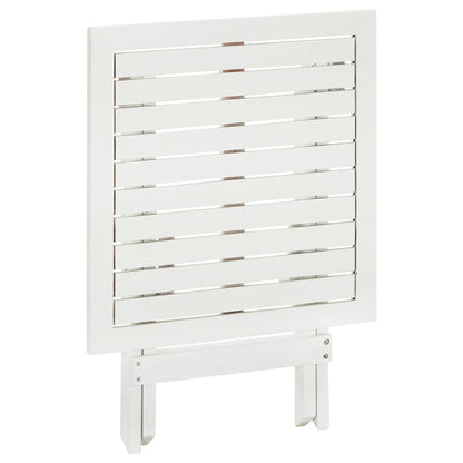 vidaXL Bistro Table White 46x46x47 cm Solid Acacia Wood - Brown