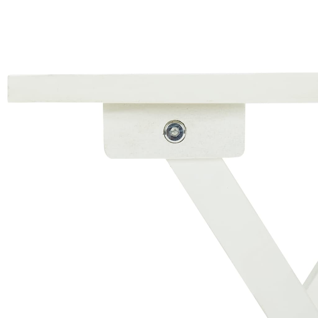 vidaXL Bistro Table White 46x46x47 cm Solid Acacia Wood - Brown