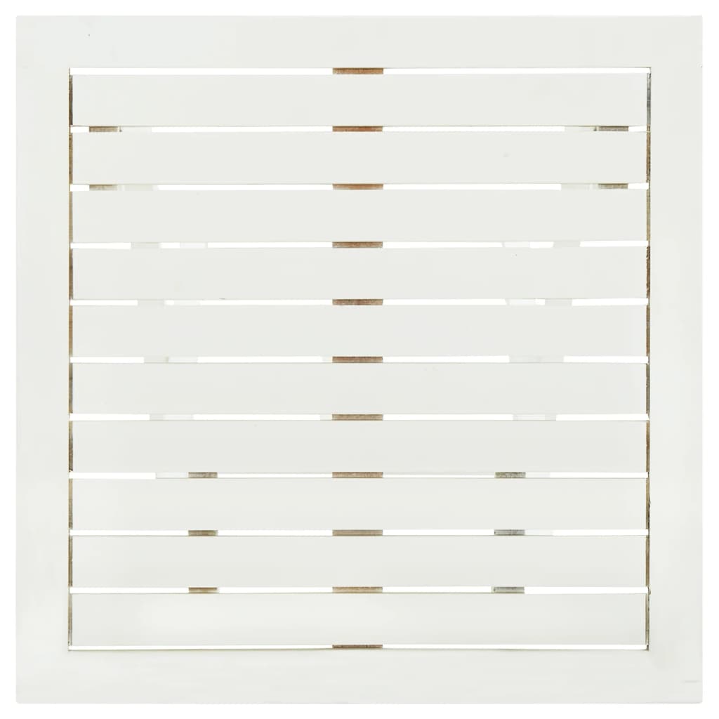 vidaXL Bistro Table White 46x46x47 cm Solid Acacia Wood - Brown