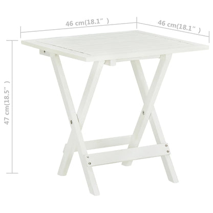 vidaXL Bistro Table White 46x46x47 cm Solid Acacia Wood - Brown
