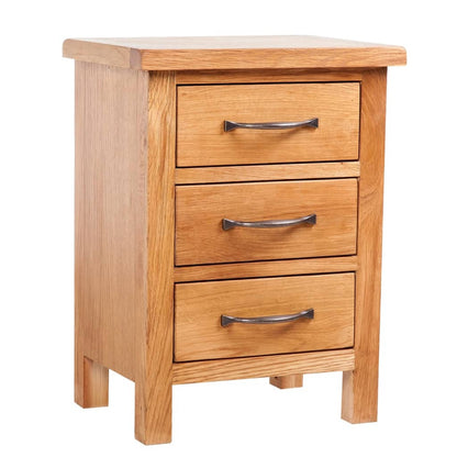 vidaXL Nightstand with 3 Drawers 40x30x54 cm Solid Oak Wood - Brown