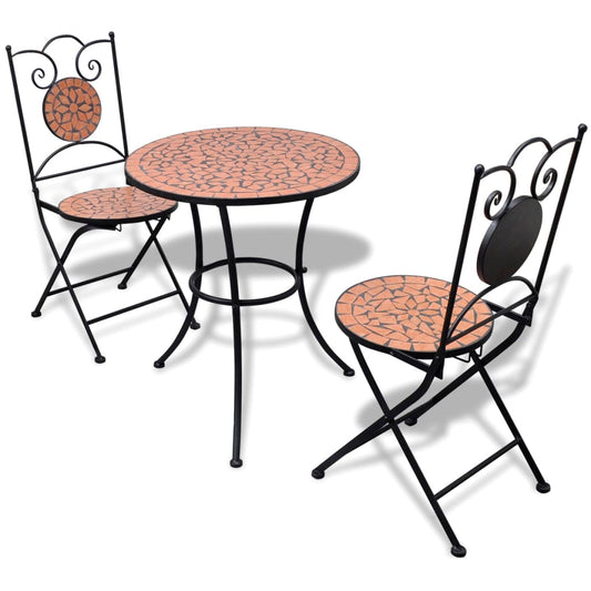 vidaXL Patio Furniture | Terracotta | Powder-coated iron, ceramic tile | Small - Brown
