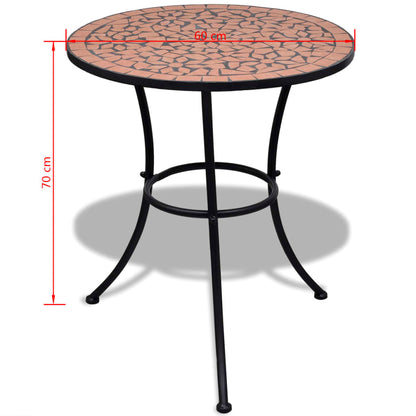 vidaXL Patio Furniture | Terracotta | Powder-coated iron, ceramic tile | Small - Brown