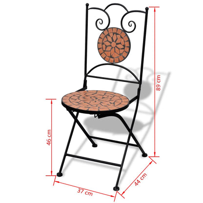 vidaXL Patio Furniture | Terracotta | Powder-coated iron, ceramic tile | Small - Brown