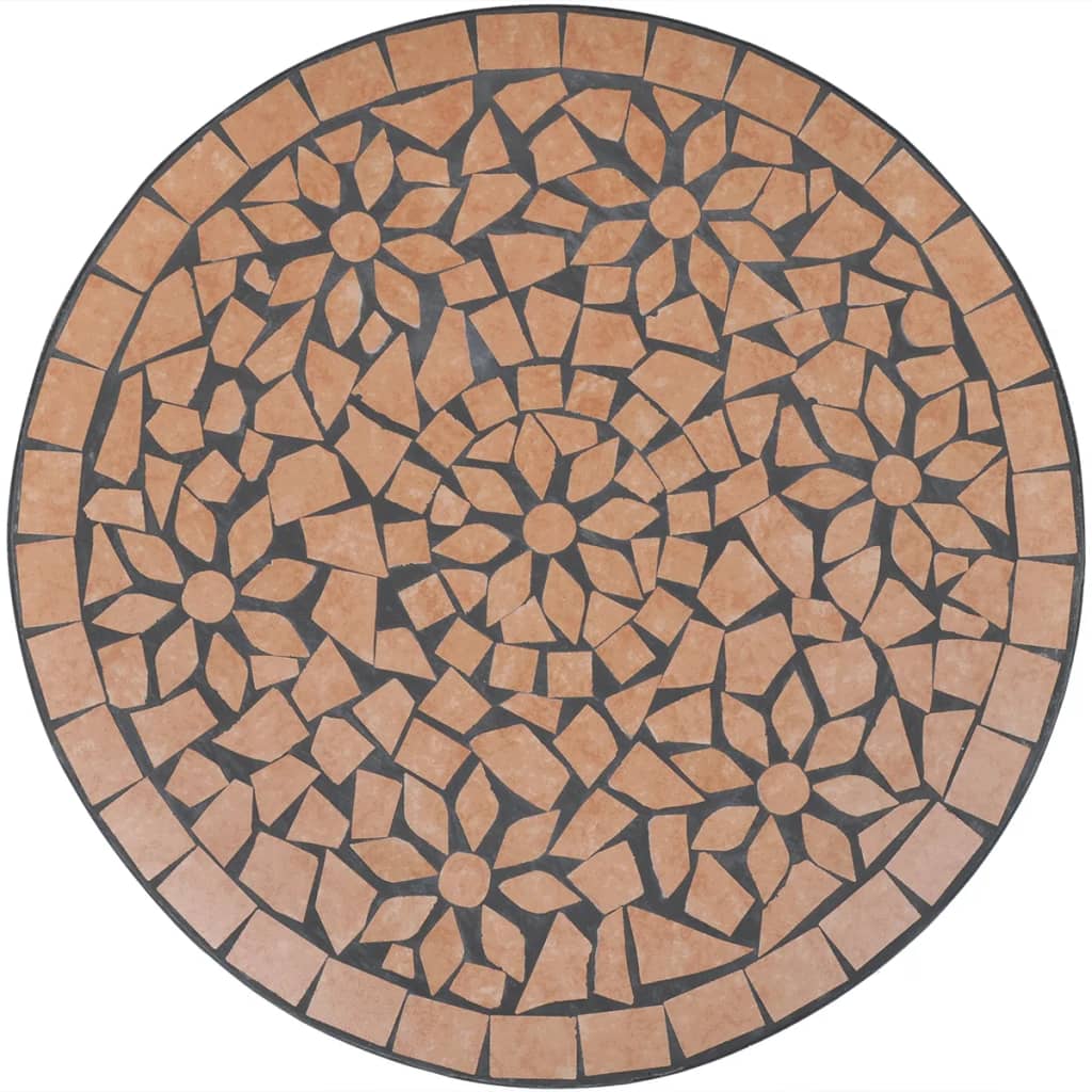 vidaXL Patio Furniture | Terracotta | Powder-coated iron, ceramic tile | Small - Brown