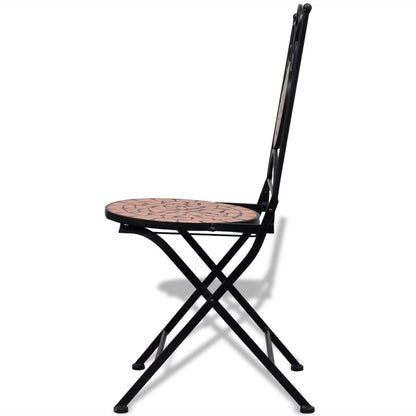 vidaXL Patio Furniture | Terracotta | Powder-coated iron, ceramic tile | Small - Brown