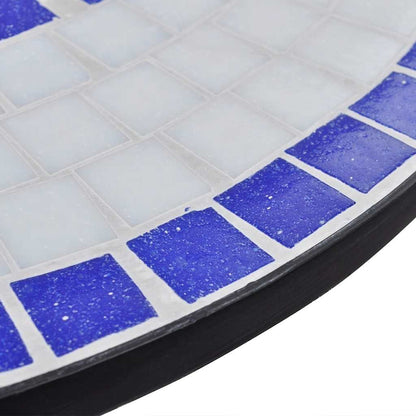 vidaXL Patio Furniture | Blue and White | Powder-coated iron and ceramic tile