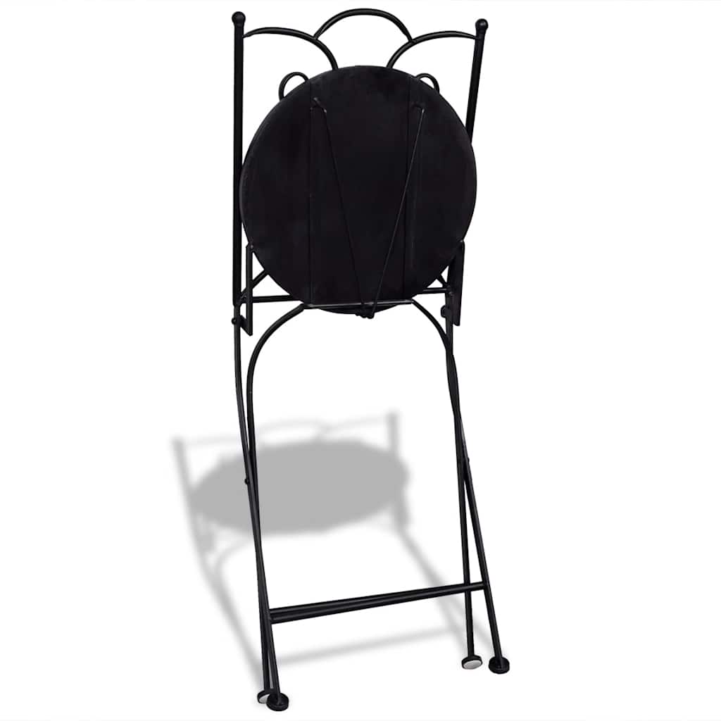 vidaXL Patio Furniture | Blue and White | Powder-coated iron and ceramic tile