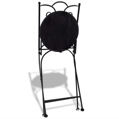 vidaXL Patio Furniture | Blue and White | Powder-coated iron and ceramic tile