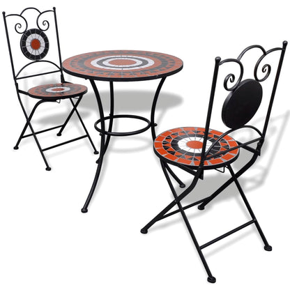 vidaXL Patio Furniture | Terracotta, White | Powder-coated iron, ceramic - Brown