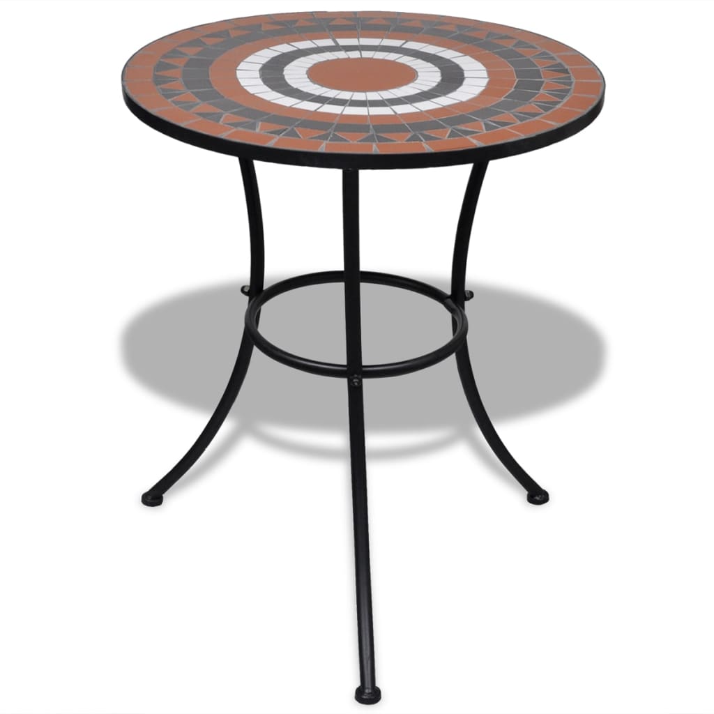 vidaXL Patio Furniture | Terracotta, White | Powder-coated iron, ceramic - Brown