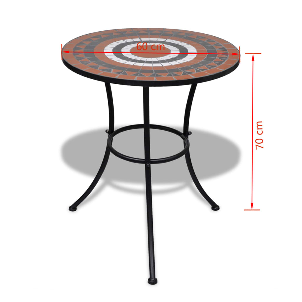 vidaXL Patio Furniture | Terracotta, White | Powder-coated iron, ceramic - Brown