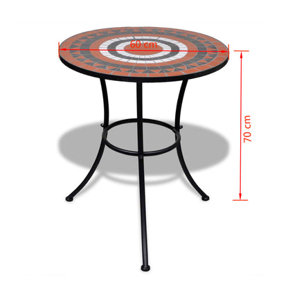 vidaXL Patio Furniture | Terracotta, White | Powder-coated iron, ceramic - Brown