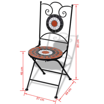 vidaXL Patio Furniture | Terracotta, White | Powder-coated iron, ceramic - Brown