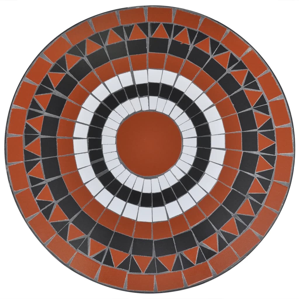 vidaXL Patio Furniture | Terracotta, White | Powder-coated iron, ceramic - Brown