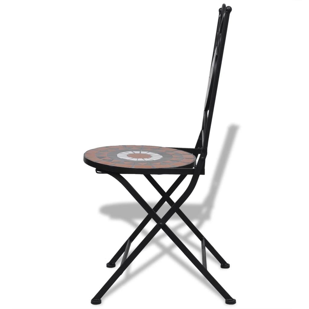 vidaXL Patio Furniture | Terracotta, White | Powder-coated iron, ceramic - Brown