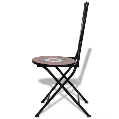 vidaXL Patio Furniture | Terracotta, White | Powder-coated iron, ceramic - Brown
