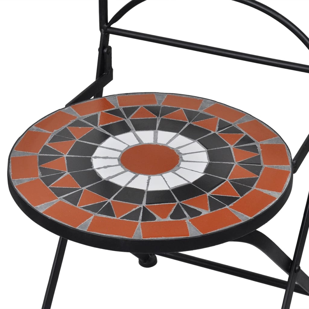 vidaXL Patio Furniture | Terracotta, White | Powder-coated iron, ceramic - Brown