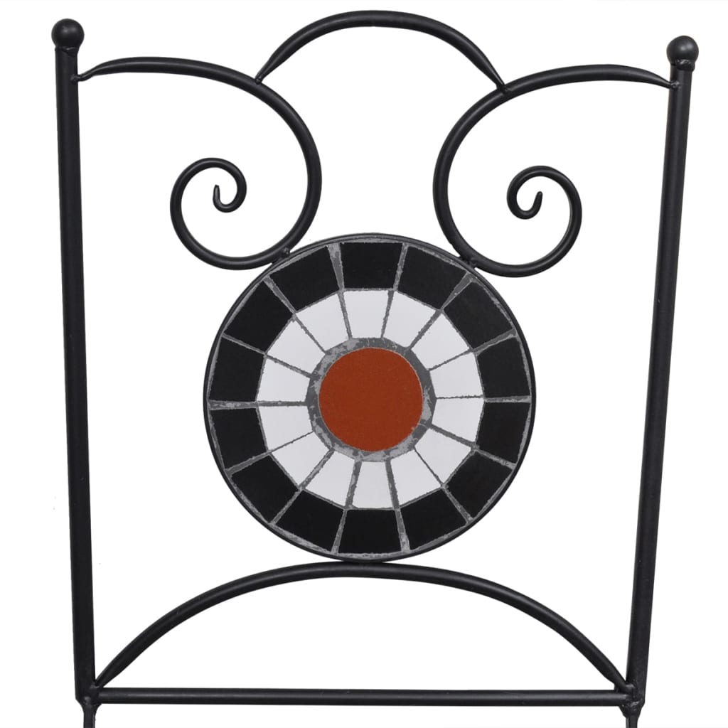 vidaXL Patio Furniture | Terracotta, White | Powder-coated iron, ceramic - Brown