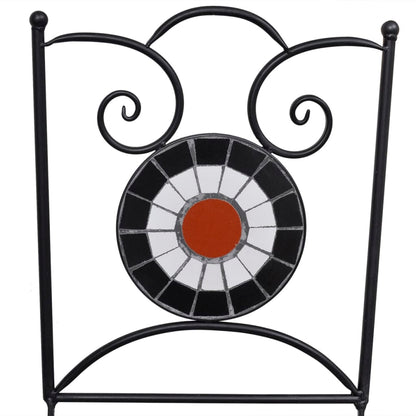 vidaXL Patio Furniture | Terracotta, White | Powder-coated iron, ceramic - Brown