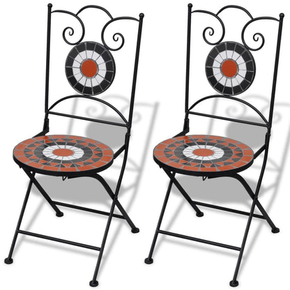 vidaXL Patio Furniture | Terracotta, White | Powder-coated iron, ceramic - Brown