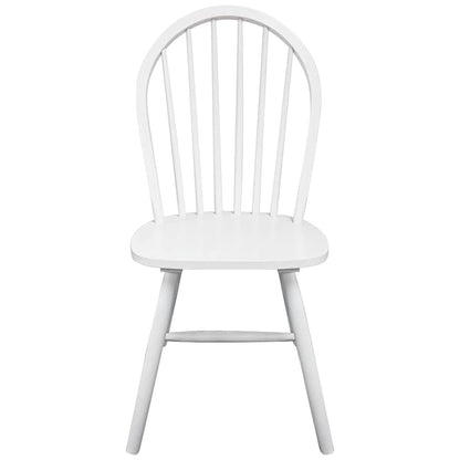 vidaXL Dining Chairs 2 pcs White Solid Rubber Wood - 46.5 x 52 x 94 cm