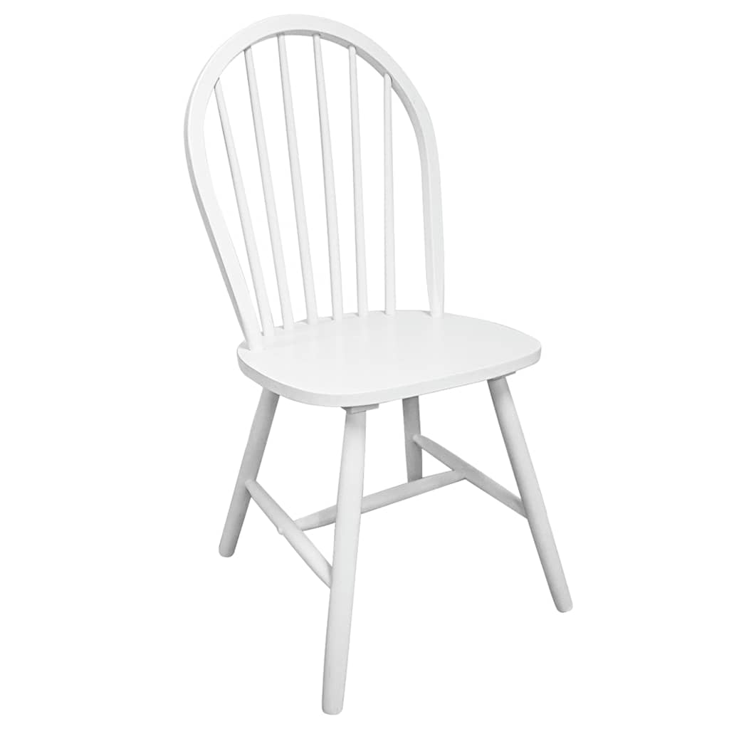 vidaXL Dining Chairs 2 pcs White Solid Rubber Wood - 46.5 x 52 x 94 cm