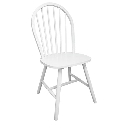 vidaXL Dining Chairs 2 pcs White Solid Rubber Wood - 46.5 x 52 x 94 cm