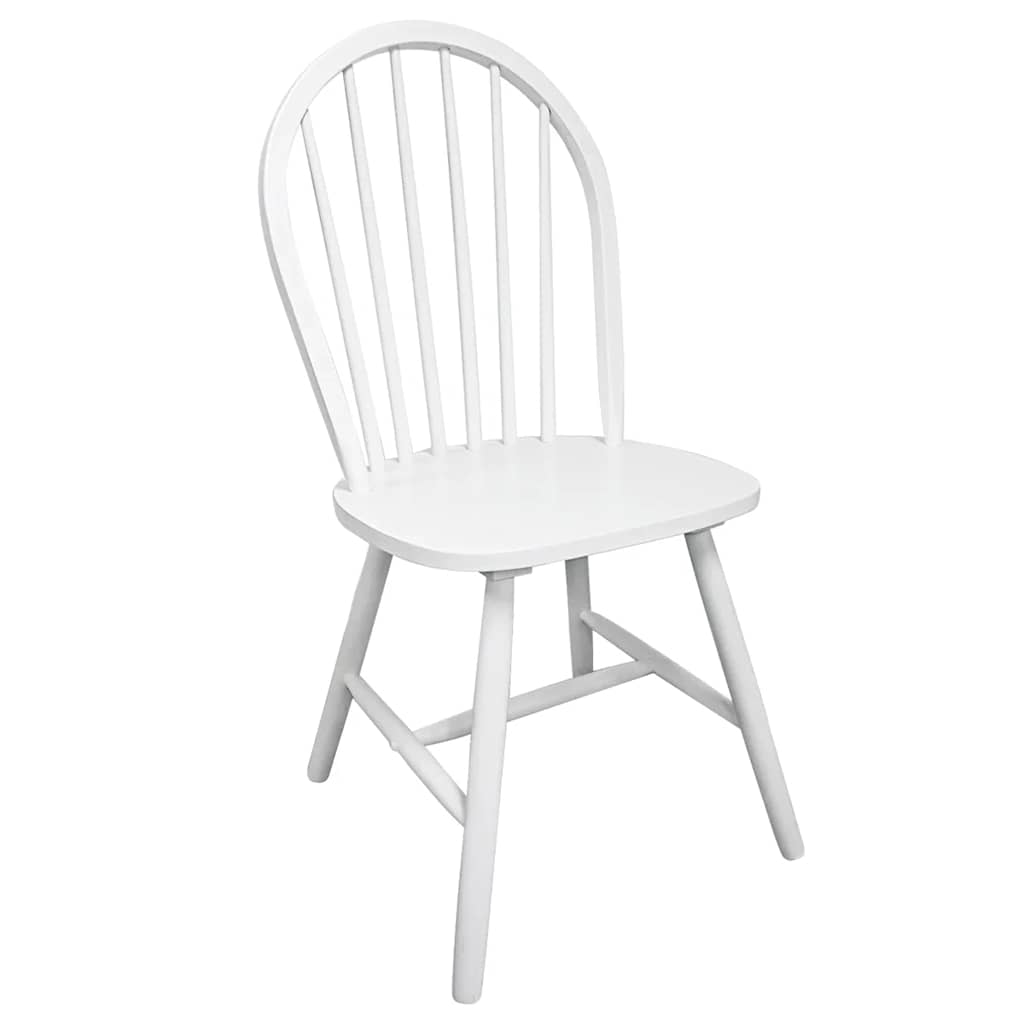 vidaXL Dining Chairs 4 pcs White Solid Rubber Wood - 46.5 x 52 x 94 cm