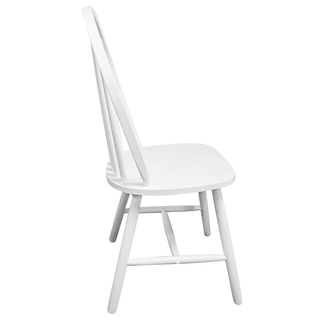 vidaXL Dining Chairs 4 pcs White Solid Rubber Wood - 46.5 x 52 x 94 cm