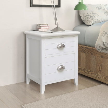 vidaXL Nightstand 2 pcs with 2 Drawers White