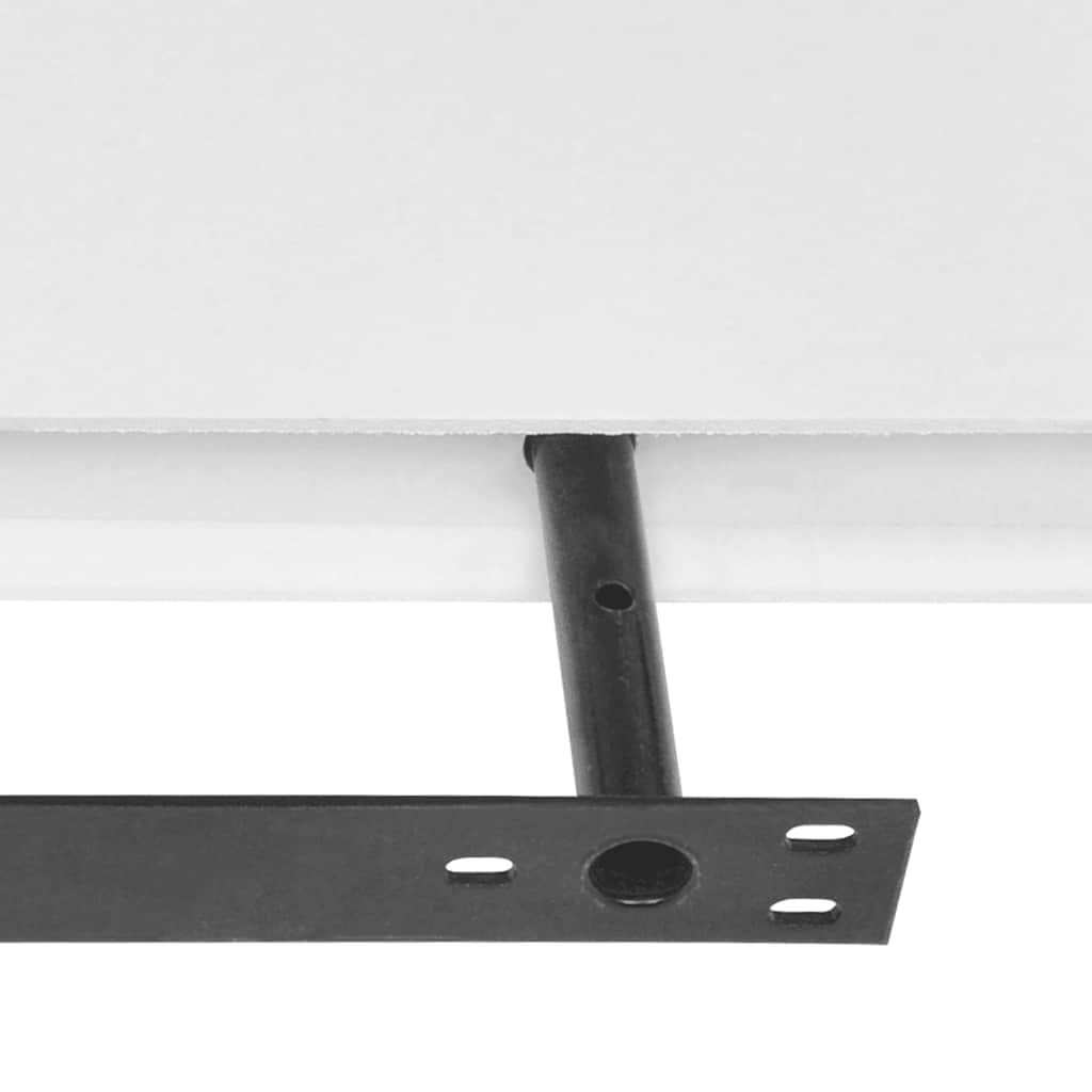vidaXL 2 White MDF Floating Wall Display Shelves Book/DVD Storage - 80 x 20 x 3.8 cm