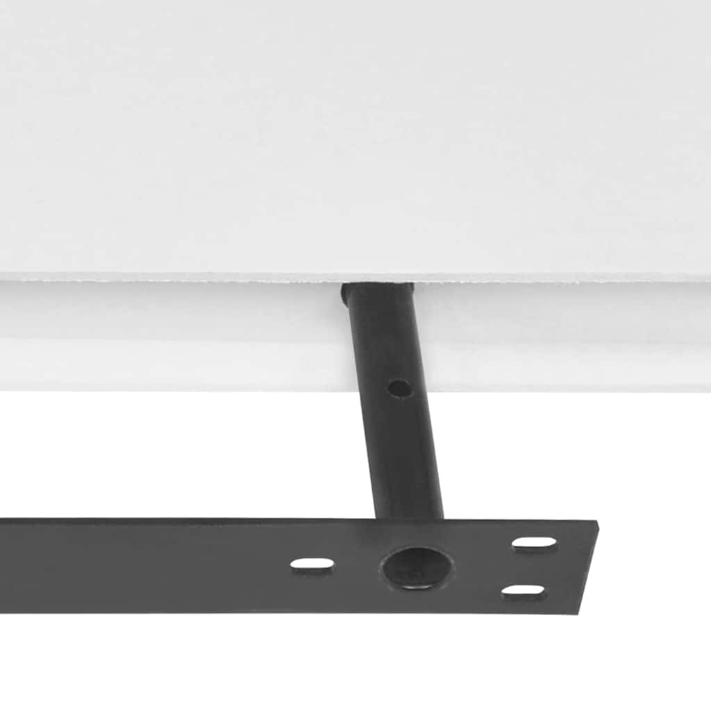 vidaXL 2 White MDF Floating Wall Display Shelves Book/DVD Storage - 100 x 20 x 3.8 cm