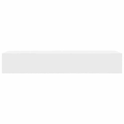 242187 White MDF Floating Wall Display Shelf 1 Drawer Book/DVD Storage - 48 x 25 x 8 cm