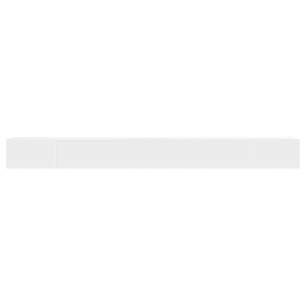 242188 White MDF Floating Wall Display Shelf 1 Drawer Book/DVD Storage - 80 x 25 x 8 cm