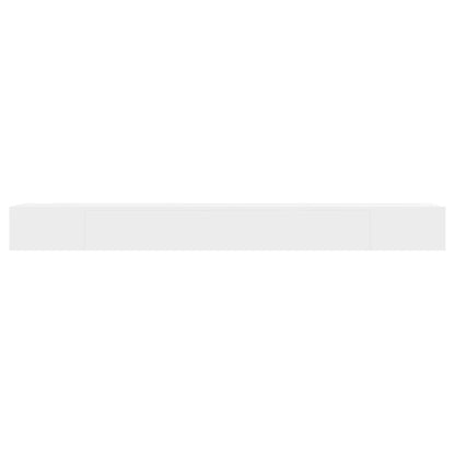 242188 White MDF Floating Wall Display Shelf 1 Drawer Book/DVD Storage - 80 x 25 x 8 cm