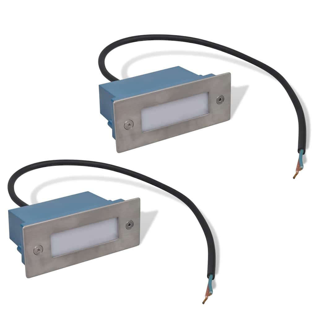 2 LED Recessed Stair Light 44 x 111 x 56 mm - Silver