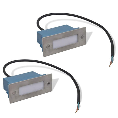 2 LED Recessed Stair Light 44 x 111 x 56 mm - Silver