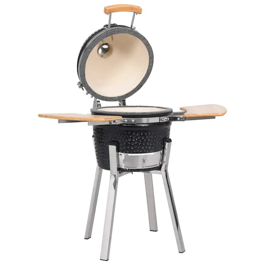 Kamado Barbecue Grill Smoker Ceramic 33 cm - Black - 12124